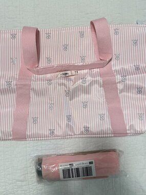 Striped Victoria Secret Tote Bag and Umbrella NWT bundle